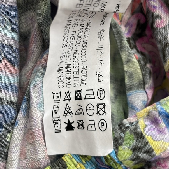 Zara Paisley Printed Cropped Top. Twist Front. Puff Sleeves. Size Large. NWT. - Picture 11 of 14